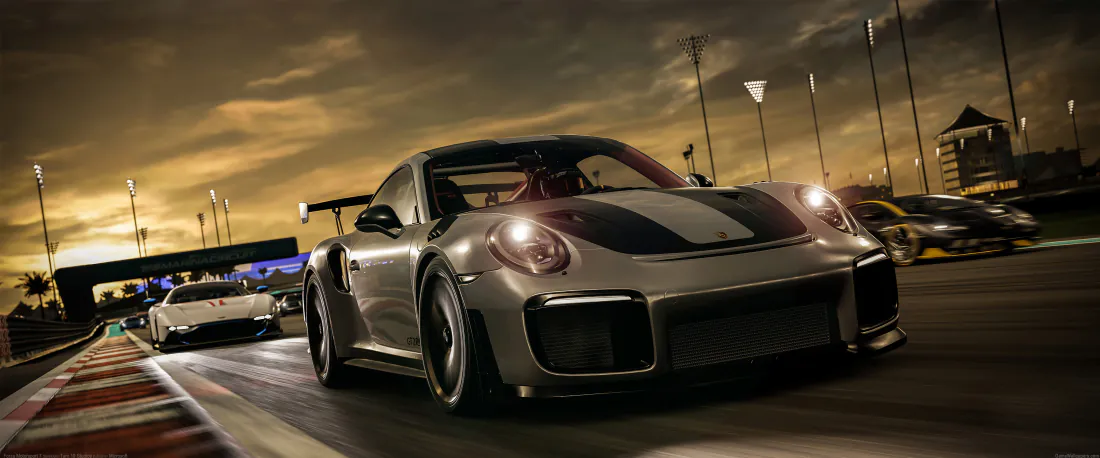 4k保时捷911 GT2 RS壁纸｜黄昏赛道跑车背景图片 - 酷炫赛车「哲风壁纸」