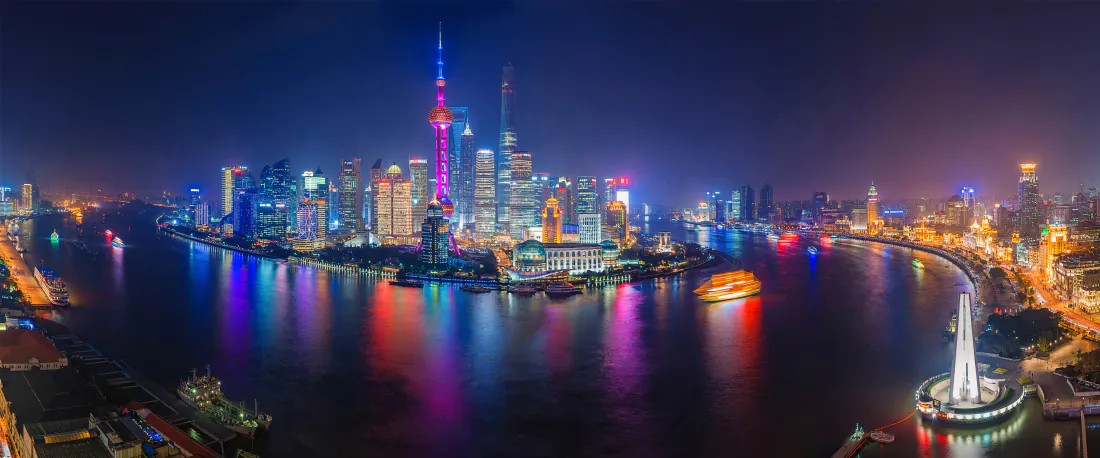 4k上海外滩夜景壁纸｜黄浦江畔摩天楼群背景图片 - 璀璨都市「哲风壁纸」