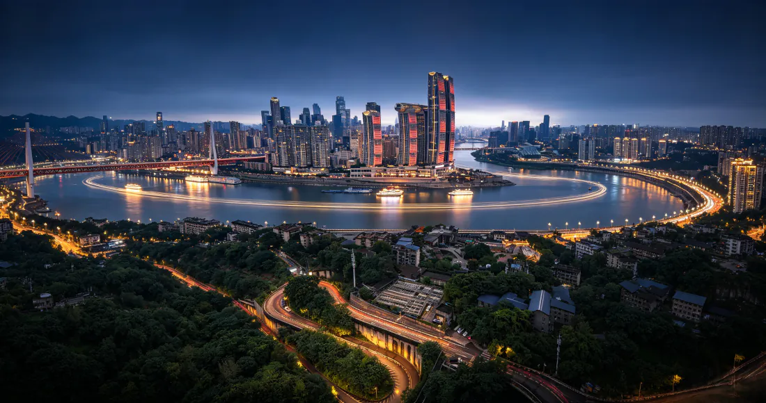 3k重庆夜景壁纸｜渝中半岛江景背景图片 - 璀璨都市风光「哲风壁纸」