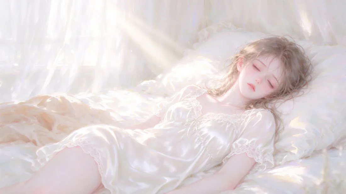 4k少女壁纸 - 室内 - 白色 - 柔光「哲风壁纸」