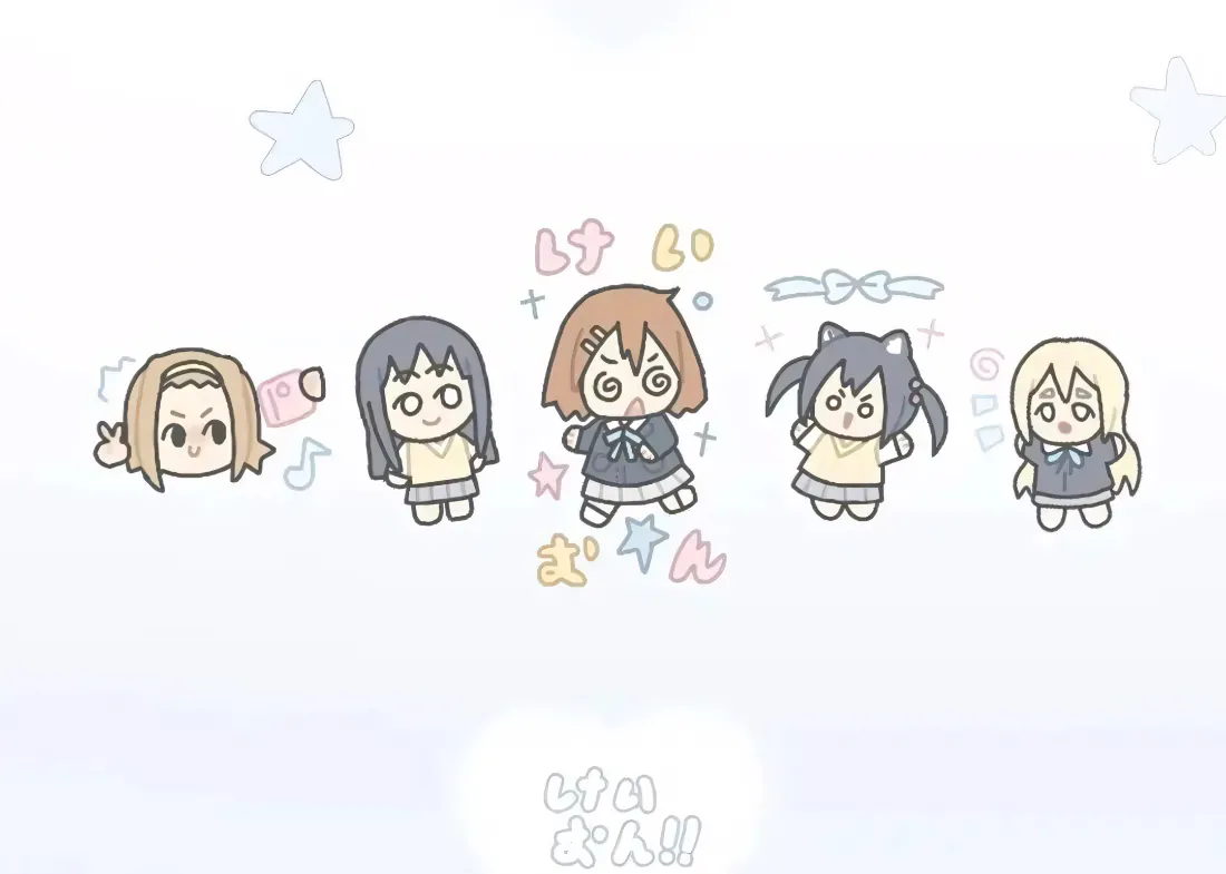 2k轻音少女壁纸|Q版五人组手绘背景图片 - 软萌可爱「哲风壁纸」 2k轻音少女壁纸|Q版五人组手绘背景图片 - 软萌可爱「哲风壁纸」