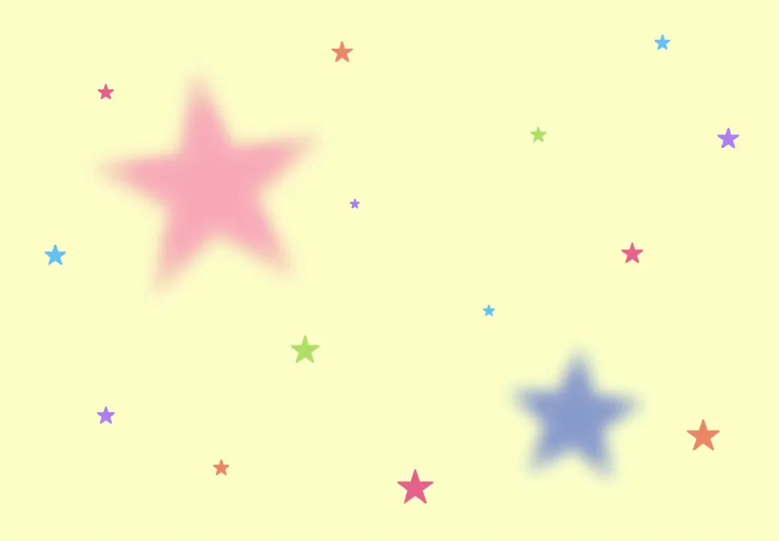 3k卡通星星壁纸｜浅黄底彩色五角星背景图片 - 可爱童趣「哲风壁纸」