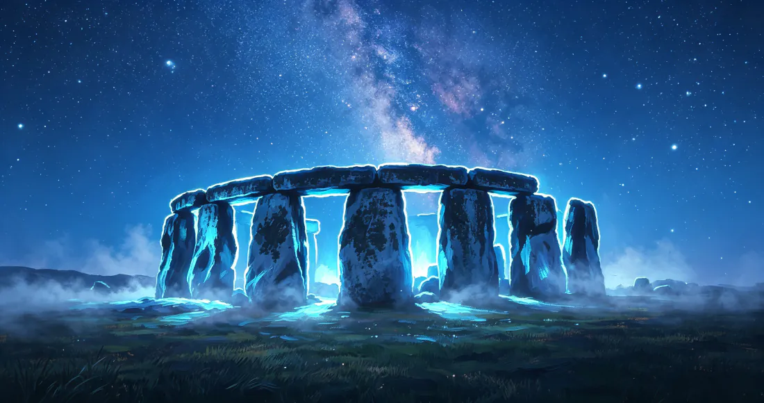 3k巨石阵壁纸｜星空银河下的石阵背景图片 - 梦幻神秘「哲风壁纸」