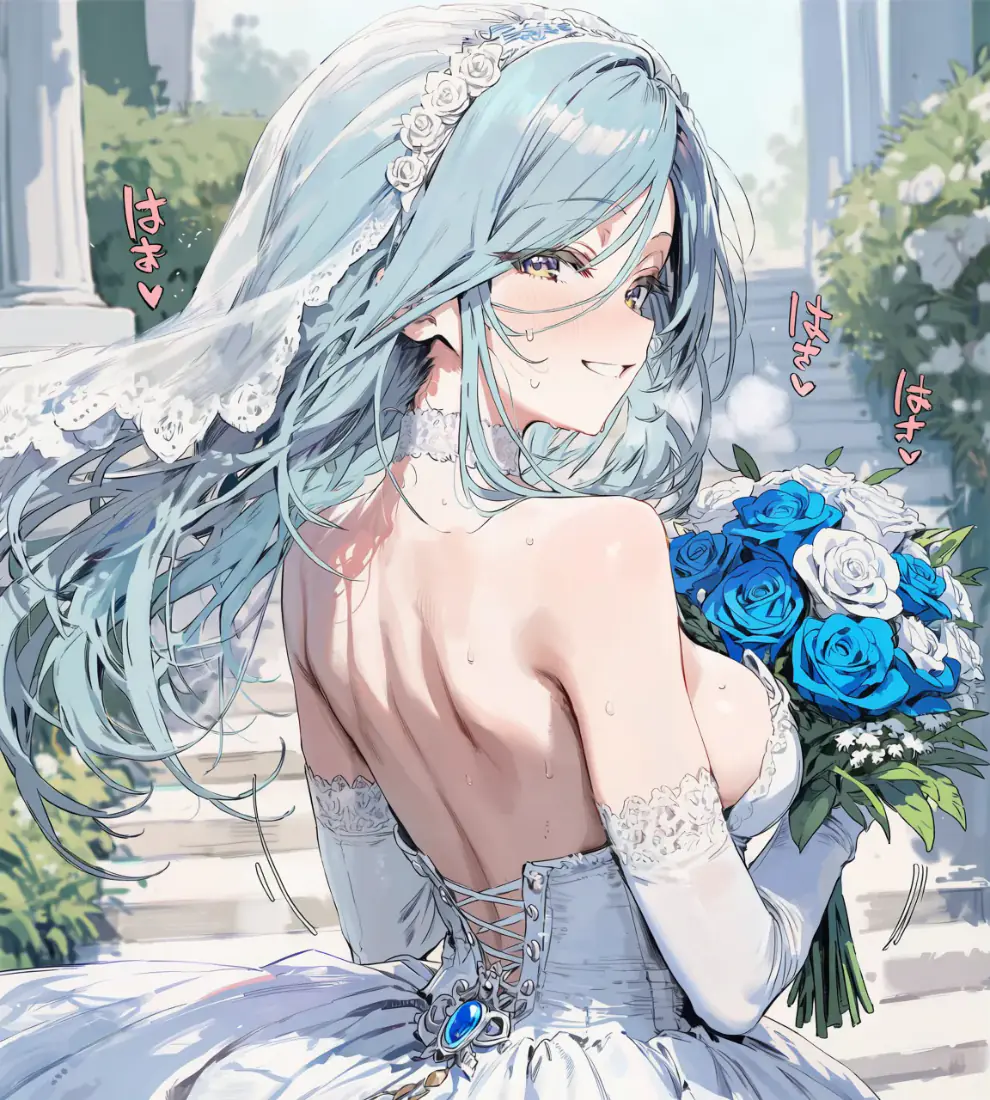 婚纱少女手机壁纸|蓝发露背新娘背景图片 - 浪漫清新「哲风壁纸」 婚纱少女手机壁纸|蓝发露背新娘背景图片 - 浪漫清新「哲风壁纸」