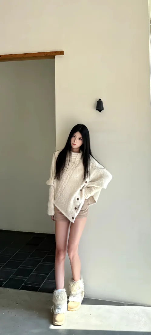 🔥手机壁纸|白毛衣长发少女靠墙背景图片 - 清新居家穿搭「哲风壁纸」 🔥手机壁纸|白毛衣长发少女靠墙背景图片 - 清新居家穿搭「哲风壁纸」