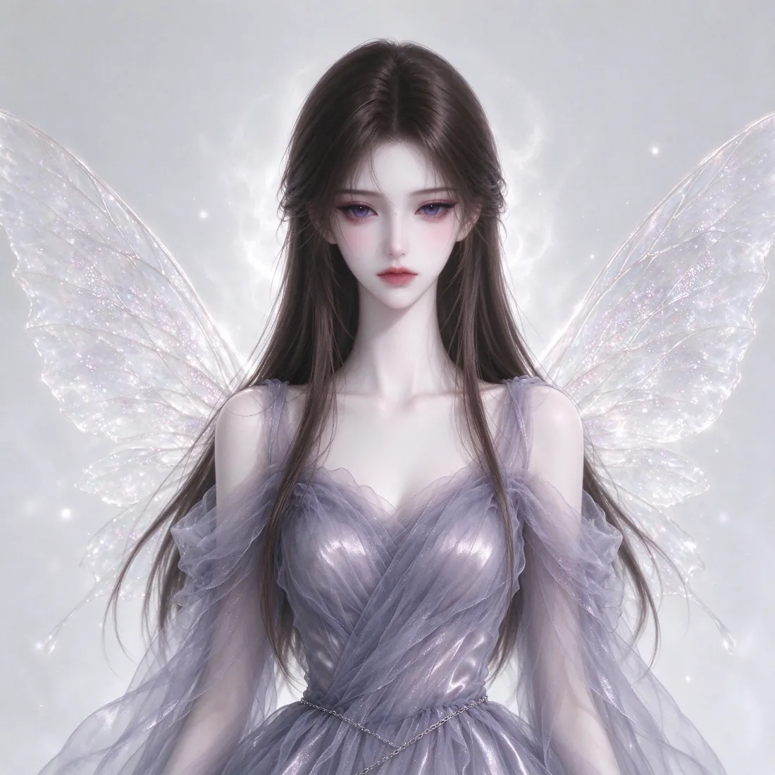 精灵少女手机壁纸｜紫纱翅膀仙女背景图片 - 梦幻唯美「哲风壁纸」