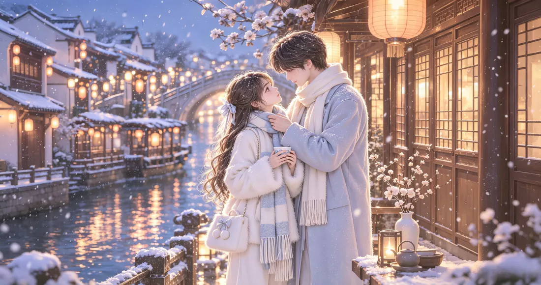 3k情侣壁纸｜江南水乡雪景背景图片 - 浪漫治愈「哲风壁纸」