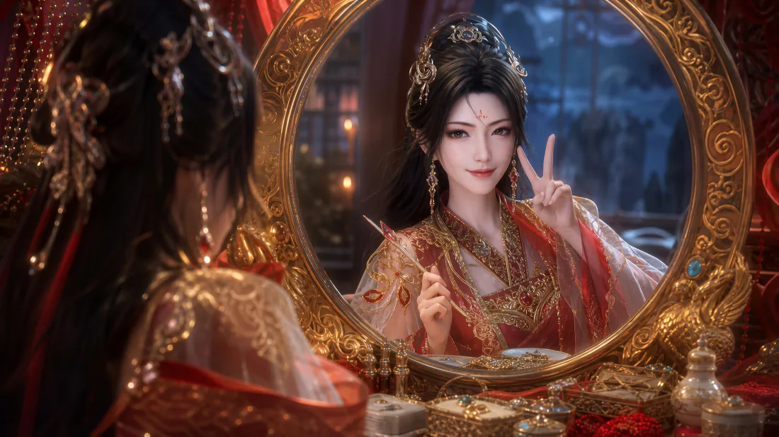5k凡人修仙传壁纸|红衣古风女子对镜比耶背景图片 - 华丽国风「哲风壁纸」 5k凡人修仙传壁纸|红衣古风女子对镜比耶背景图片 - 华丽国风「哲风壁纸」