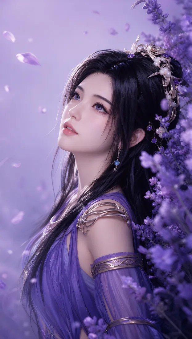 紫灵手机壁纸|紫衣古风女子花簇背景图片 - 梦幻仙气「哲风壁纸」 紫灵手机壁纸|紫衣古风女子花簇背景图片 - 梦幻仙气「哲风壁纸」