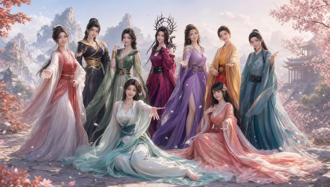 4k凡人修仙传壁纸｜众女仙桃花仙境背景图片 - 仙侠国风「哲风壁纸」