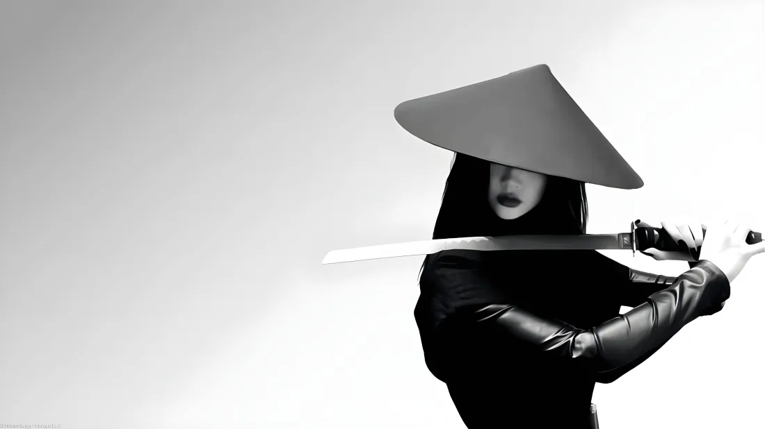 5k女武士壁纸|斗笠持武士刀黑衣女子背景图片 - 黑白酷炫「哲风壁纸」 5k女武士壁纸|斗笠持武士刀黑衣女子背景图片 - 黑白酷炫「哲风壁纸」