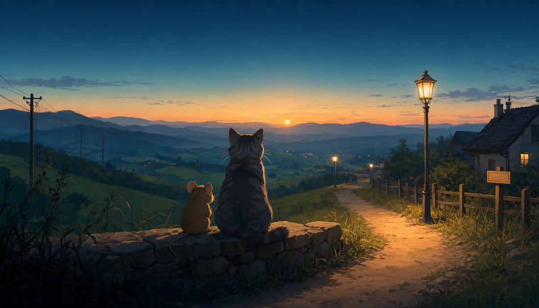 3k动画壁纸|乡野夕阳小路猫咪背影背景图片 - 治愈温馨「哲风壁纸」 3k动画壁纸|乡野夕阳小路猫咪背影背景图片 - 治愈温馨「哲风壁纸」