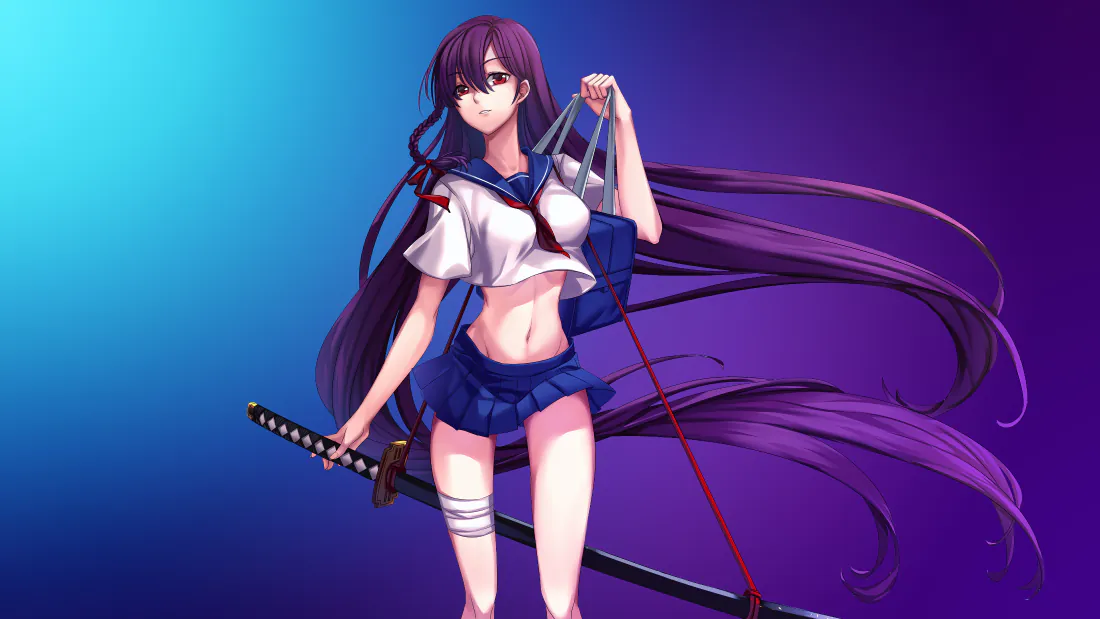 4k紫发持刀少女壁纸|水手服动漫少女背景图片 - 酷炫二次元「哲风壁纸」 4k紫发持刀少女壁纸|水手服动漫少女背景图片 - 酷炫二次元「哲风壁纸」