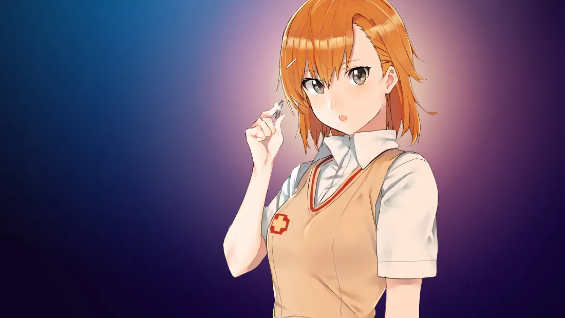 4k御坂美琴壁纸｜校服少女渐变背景图片 - 清新二次元「哲风壁纸」