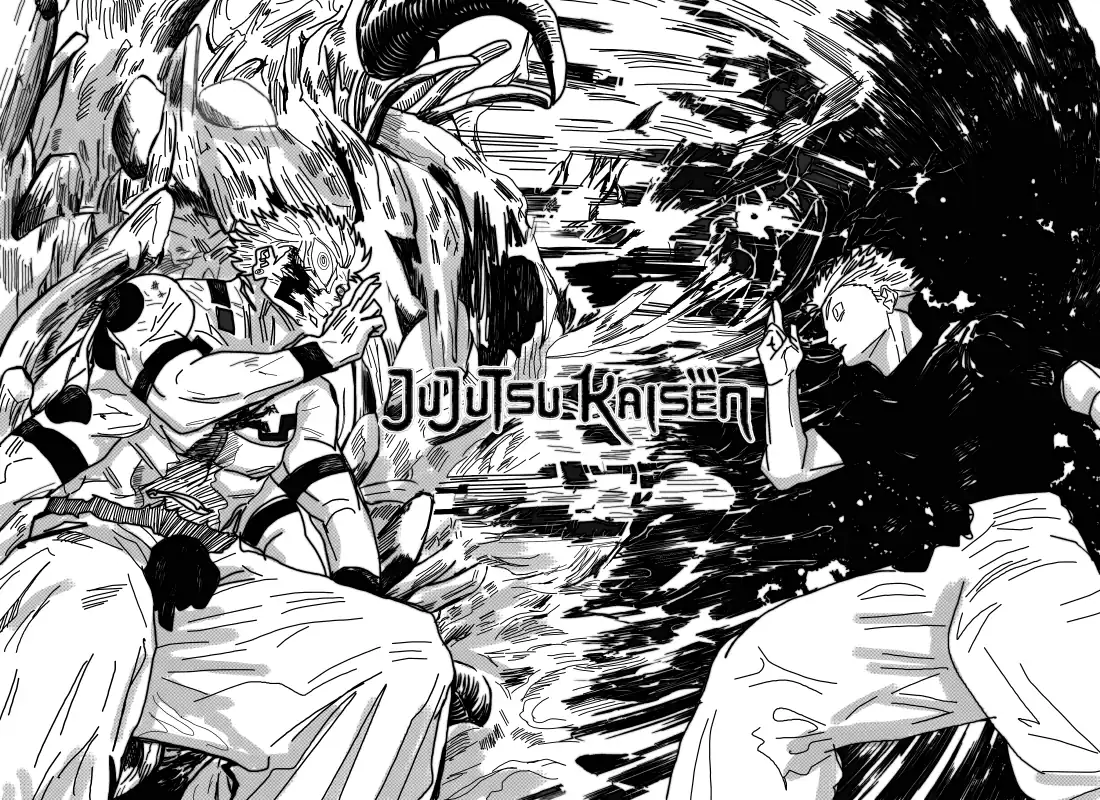 咒术回战新宿决战黑白漫画，五条悟与两面宿傩对峙释放咒力